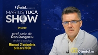Marius Tucă Show începe miercuri,  21 octombrie, de la ora 19.00, live pe Gândul. Invitat: prof. univ. dr. Dan Dungaciu