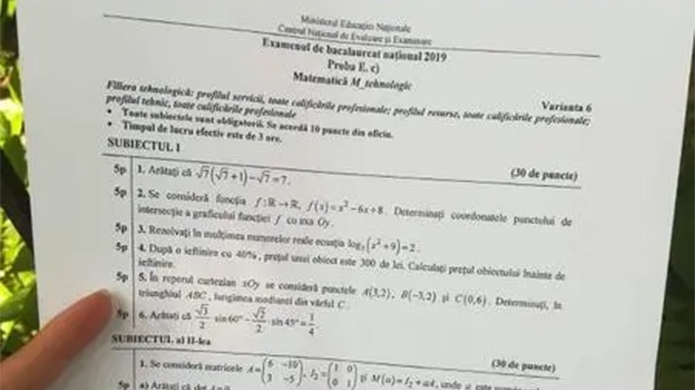 BACALAUREAT 2026 | Ce subiecte au picat la matematică. Exercițiul care i-a pus pe elevi în încurcătură