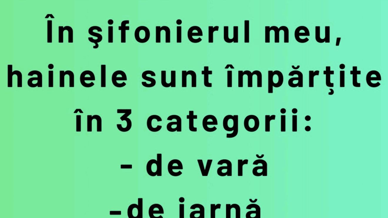 BANC | Cele 3 categorii de haine din șifonierul fiecărui om