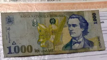 Mai știi celebra bancnotă de 1.000 de lei cu chipul lui Eminescu? Se vinde cu 450.000 de lei acum, în 2022