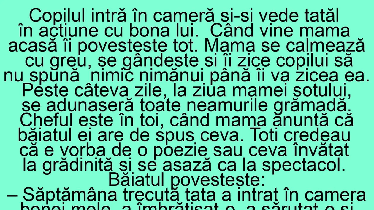 BANC | Copilul intră în cameră și-și vede tatăl în acțiune cu bona lui