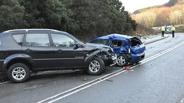 SOC in Buzau! Un mort si un ranit intr-un accident pe DN 2, dupa ce o masina a lovit un PORC