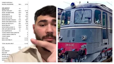 Ce salariu are Doru ca mecanic de locomotivă CFR? Tânărul și-a publicat fluturașul: „Se poate și în România”