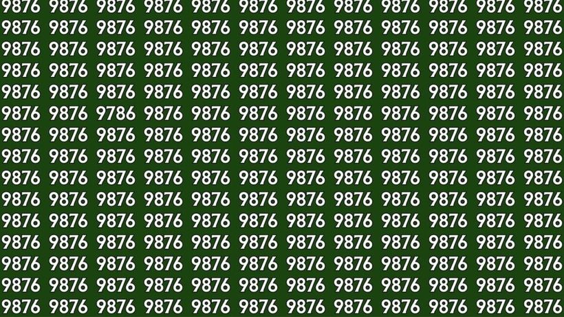 Test de perspicacitate | Găsiți numărul 9786 „pierdut” dintre numerele 9876 din imagine!