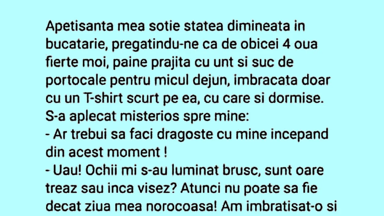 BANCUL ZILEI | Ar trebui să faci dragoste cu mine începând din acest moment