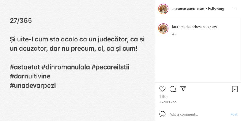 Laura Andreșan își dorește împăcarea cu Grasu XXL? Mesajul sfâșietor transmis public: “Îmi pare rău pentru neputință”