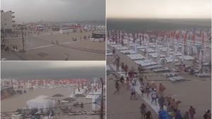 Furia naturii s-a dezlănțuit pe litoral. Turiștii din Eforie Nord s-au adăpostit rapid, vineri dimineața