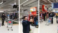 Piele de găină! Clienții dintr-un supermarket au cântat “Hristos a Înviat” în timp ce stăteau la coadă. În ce oraș din România s-a întâmplat | VIDEO