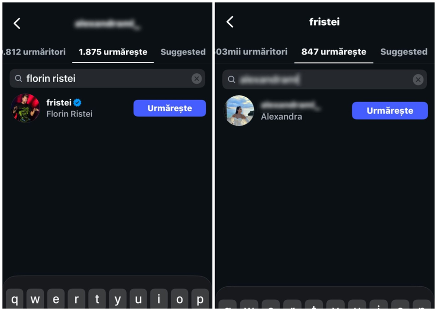 Cei doi se urmăresc reciproc pe Instagram