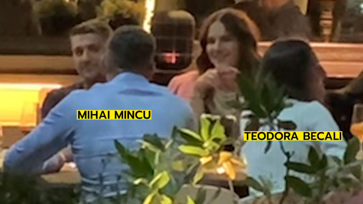 Mihai Mincu și Teodora Becali, la o terasă din zona de Nord