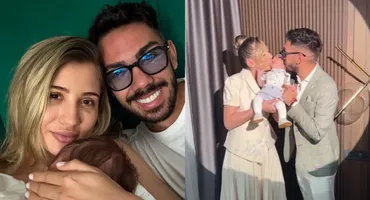 Armin Nicoară și Claudia Puican și-au botezat băiețelul! PRIMELE imagini de la creștinarea lui Amir Efrem