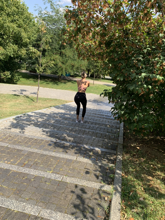 Otniela Sandu, sport “periculos” în parc