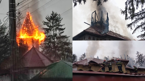 A fost incendiu violent la biserica din Luncani! S-a făcut scrum