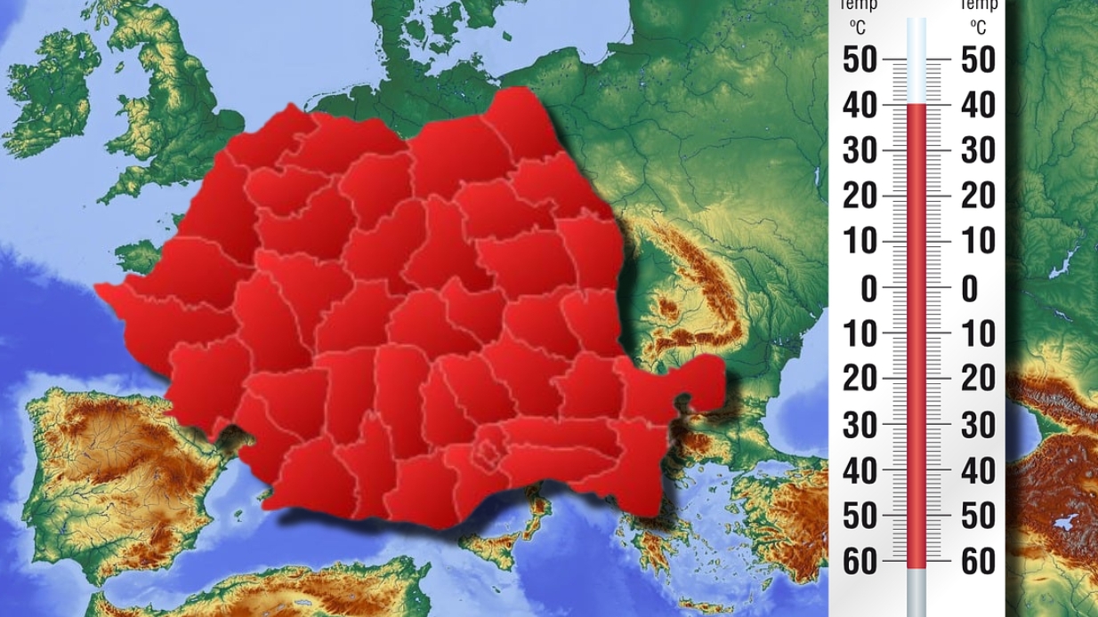 Harta caniculei în România. Unde vor fi 40 de grade la umbră în următoarele zile