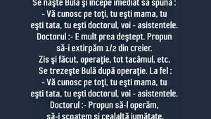 BANC | Se naște Bulă și începe imediat să spună: "Vă cunosc pe toți! Tu ești mama, tu ești tata, tu ești.."