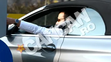 Mihai Morar, calm si relaxat dupa doua cafele mari, la volanul noii sale bijuterii pe patru roti!