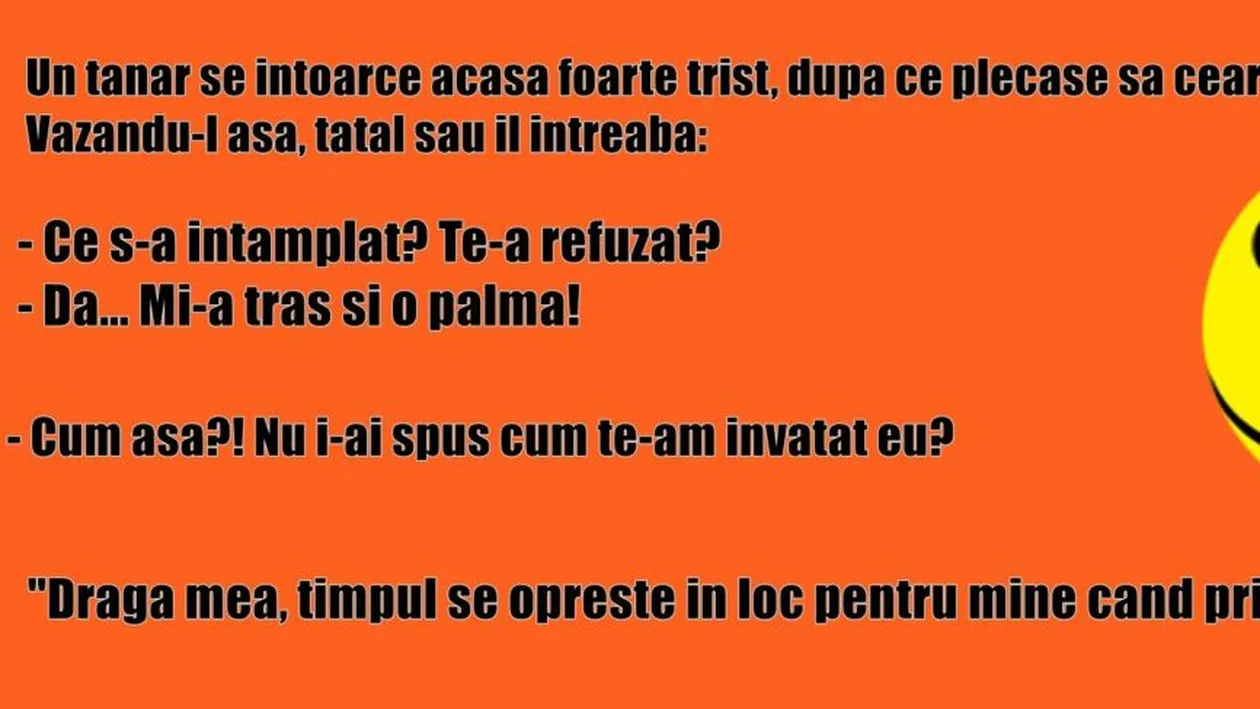 BANCUL ZILEI | „Am cerut-o de nevastă, dar m-a pălmuit”
