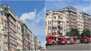 Incendiu puternic în Capitală, pe Calea Moșilor! Pompierii intervin în forță, după ce flăcările au izbucnit la etajul 8 al unui bloc