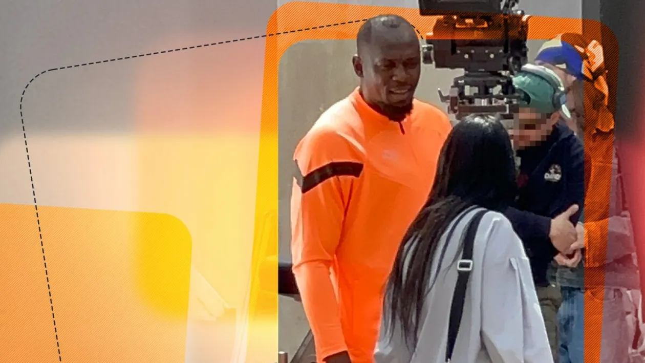 Usain Bolt a făcut show la filmări și a cucerit-o pe colega de platou. Cel mai rapid om din lume a întors toate privirile pe Calea Victoriei