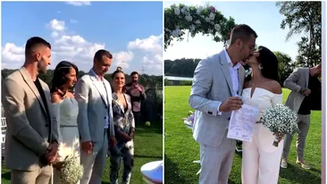 Andrei Miron, fundașul central de la FCSB, și Adriana s-au căsătorit! Primele imagini de la eveniment