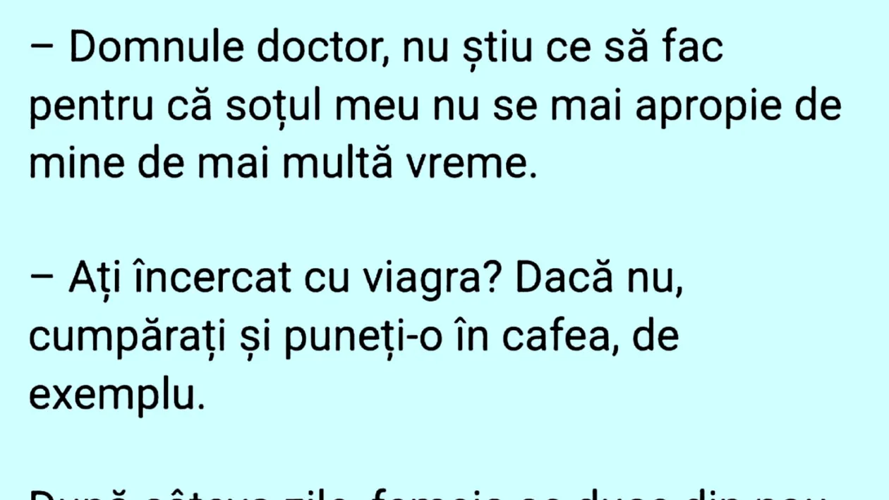 Bancul sfârșitului de iulie | Doctorul și nevasta disperată