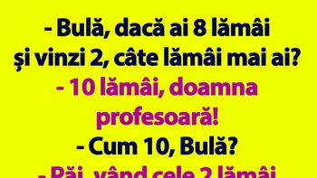 BANC | „Bulă, dacă ai 8 lămâi și vinzi 2, câte lămâi mai ai?”
