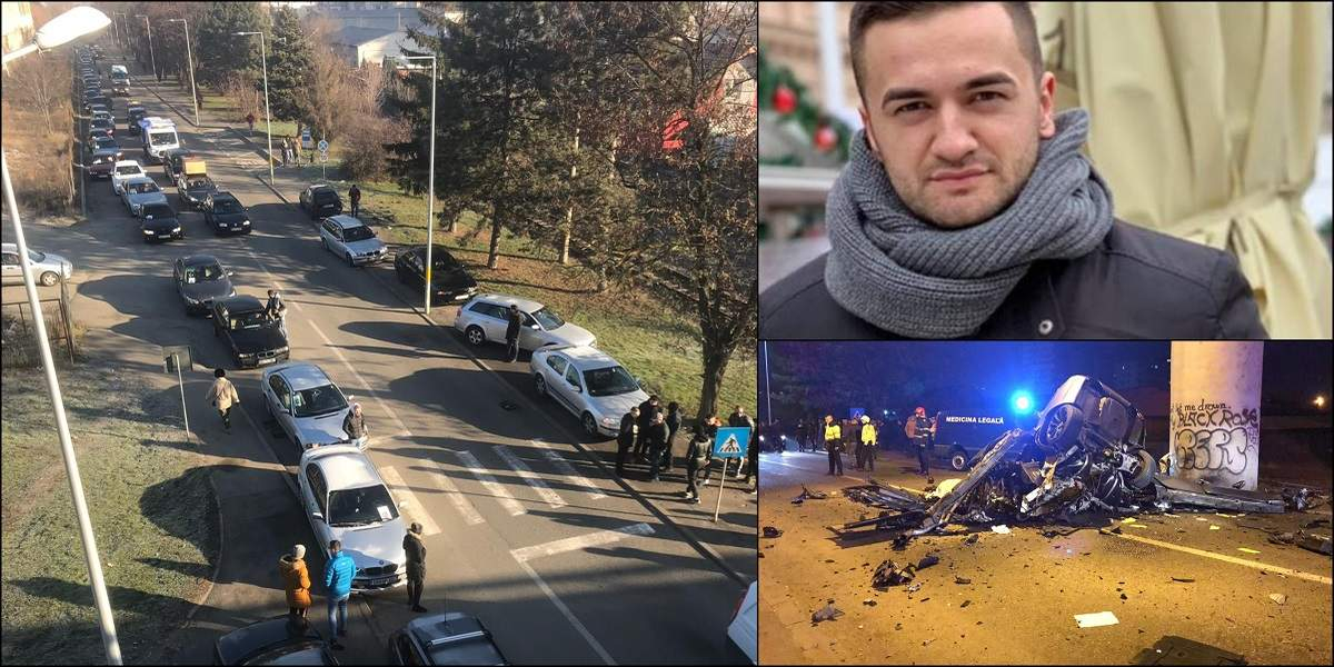 Jale și durere pe străzile din Bistrița. Andrei, tânărul care a murit zdrobit de un stâlp de beton, a fost condus de la morgă la capelă