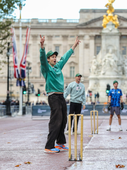 Prințul William a jucat Cricket în fața palatului, sursa-captură social media princeandprincessofwales