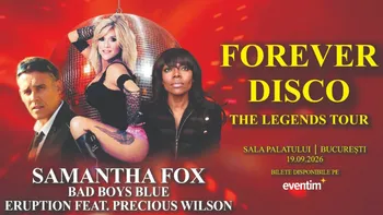 Legendele muzicii disco vin la Sala Palatului pe 19 septembrie 2026: Samantha Fox, Bad Boys Blue și Eruption, împreună la București