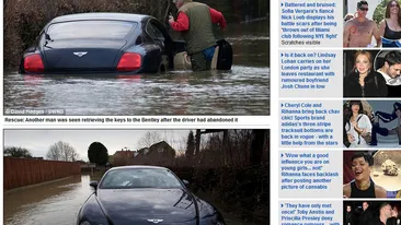 Ce, nu aţi mai văzut un Bentley inundat? Reacţia unui milionar când şi-a văzut maşina de lux sub apă! Şi-a cumpărat un Mercedes