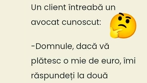 BANC | "Domnule avocat, dacă vă plătesc 1.000 de euro, îmi răspundeți la două întrebări?"