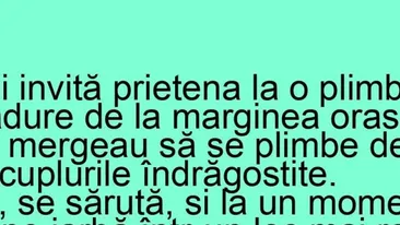 Bancul zilei. Un tip își invită prietena la o plimbare într-o pădure de la marginea orașului