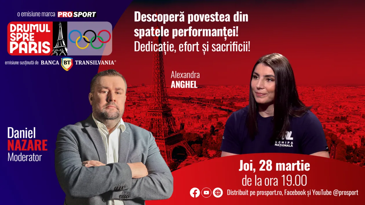 Luptătoarea Alexandra Anghel este invitata emisiunii ,,Drumul spre Paris’’ de joi, 28 martie, de la ora 19:00
