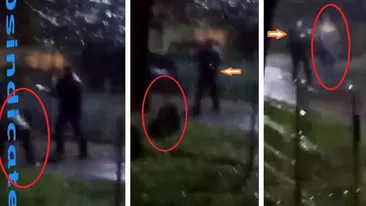 Focuri de armă la o secție de votare din Prahova! Un polițist a fost filmat în timp ce împușcă doi dintre bărbații care l-au atacat