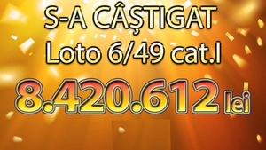 S-a câștigat marele premiu la Loto 6/49! Norocosul are acum pe numele lui peste 1,72 milioane de euro