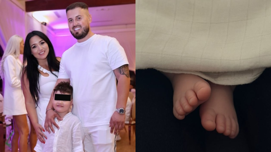 Angelina Mogoș, soțul ei, Pablito și bebelușul