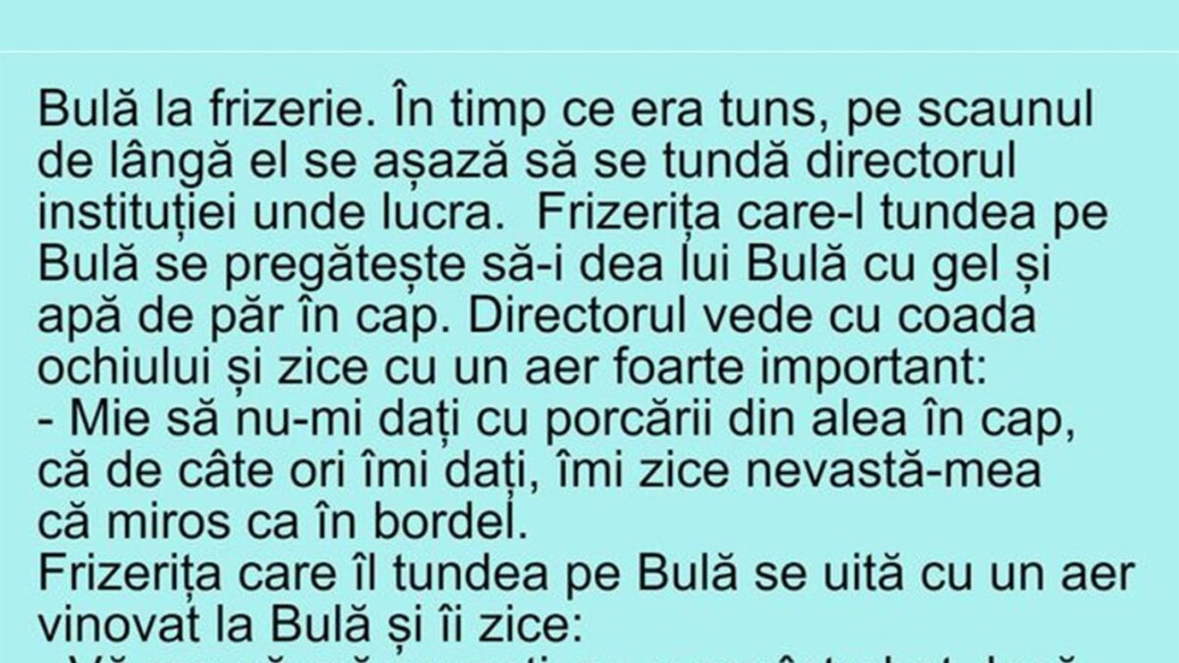 BANC | Bulă, directorul și frizerița