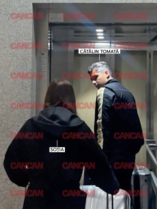 Cătălin Tomată și soția la lift