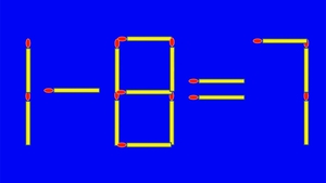 Test IQ cu chibrituri | Corectați 1 - 8 = 7, mutând un singur băț