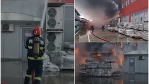 Incendiu major la o fabrică din Craiova! Mesaj RO-Alert pentru locuitori, pompierii luptă de ore bune cu flăcările uriașe