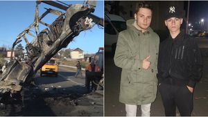 VIDEO / Imagini sfâşietoarea de la înmormântarea fraţilor, morţi în maşina care s-a topit după accidentul din Suceava: "Mare durere aţi lăsat. Tatăl şi sora voastră «au plecat» mai de mult timp"