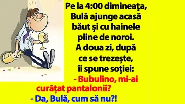 BANC | Pe la 4:00 dimineața, Bulă ajunge acasă băut și cu hainele pline de noroi