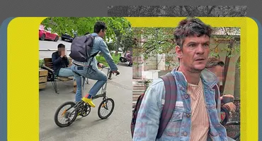 Atenție, vamaiot în Capitală! Tudor Chirilă, cum nu l-ai mai văzut... Cu șlapi crocși și pe biclă!