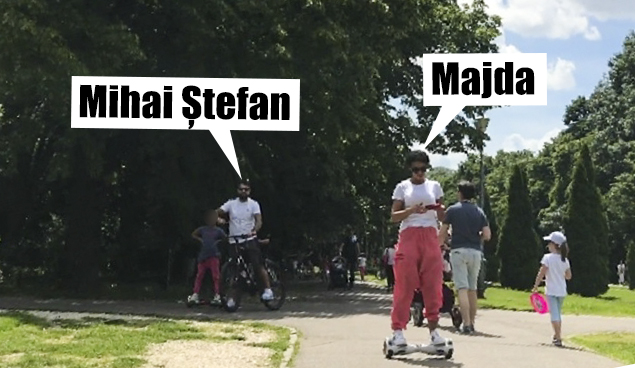 Majda în parc alături de iubit și fiica ei