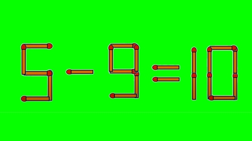 Test IQ cu chibrituri | Corectați 5 - 9 = 4, mutând un singur băț!