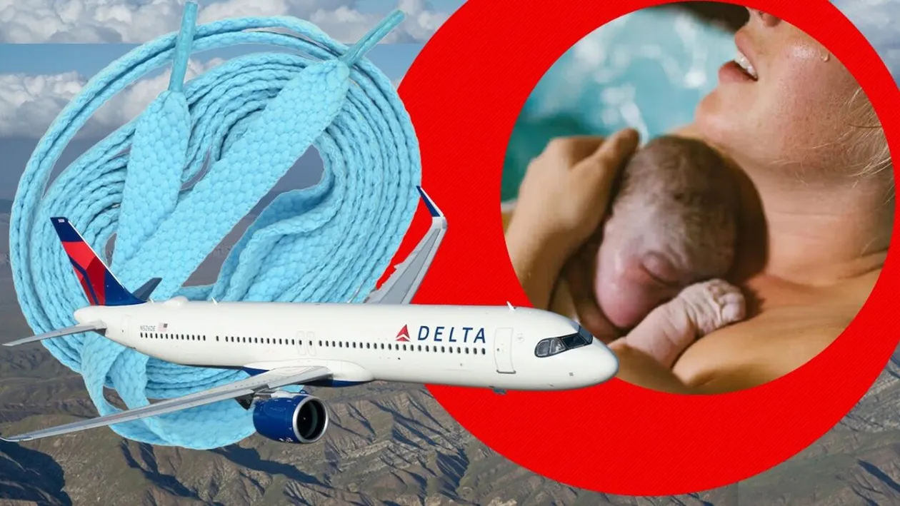 Moment unic la bord: o femeie a născut în avion iar cordonul ombilical al bebelușului a fost legat cu un șiret