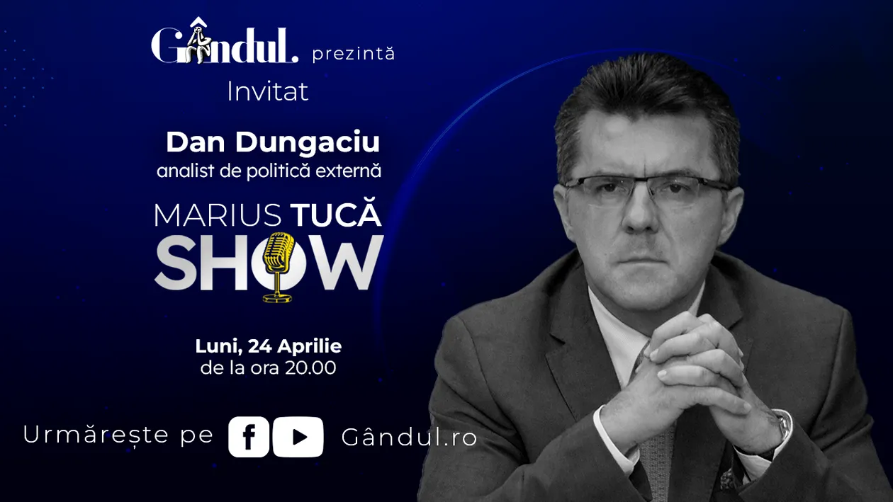 Marius Tucă Show începe luni, 24 aprilie, de la ora 20.00, live pe gândul.ro
