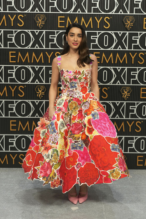 Simona Tabasco poses for a Red Carpet portrait at the 75th Emmy Awards on Monday, Jan. 15, 2024 at the Peacock Theater in Los Angeles.,Image: 837485598, License: Rights-managed, Restrictions: This content is intended for editorial use only. For other uses, additional clearances may be required., Model Release: no
