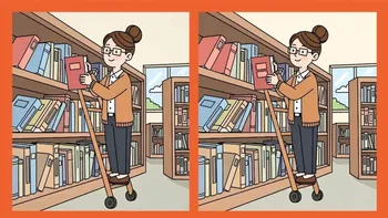 TEST IQ | Identificați 3 diferențe între bibliotecara din dreapta și cea din stânga!