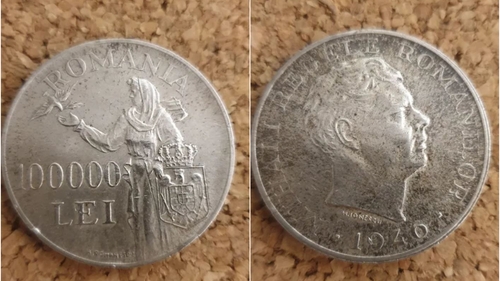 Sunt români care o mai au acasă! La ce preț se vinde o monedă de 100.000 de lei din 1946, acum, în 2023, pe OLX